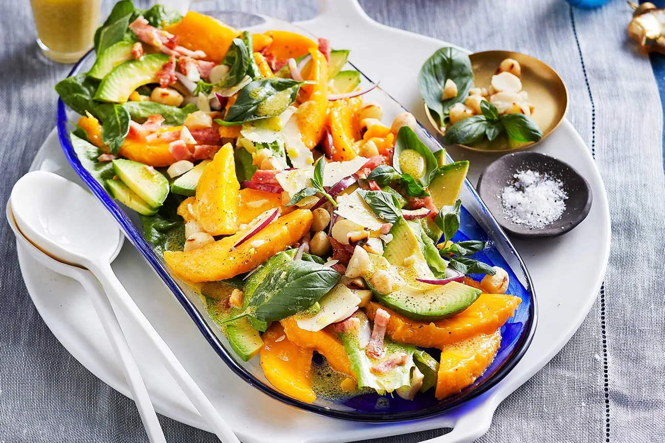 Mango, avocado & macadamia salad