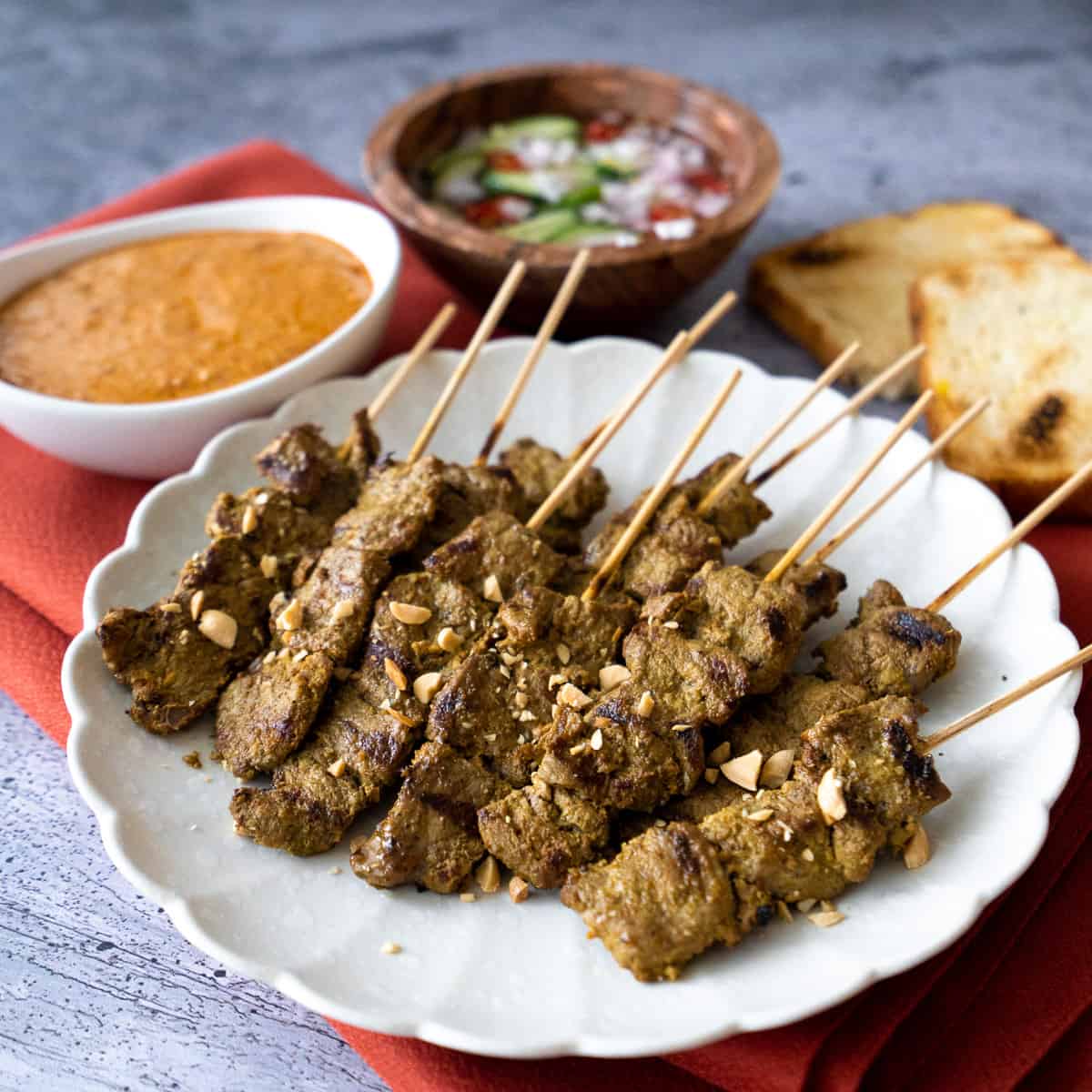 Beef Satays With Macadamia Nut Dipping Sauce